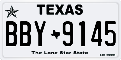 TX license plate BBY9145