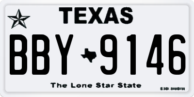 TX license plate BBY9146