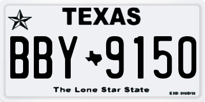 TX license plate BBY9150