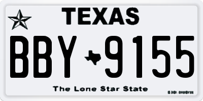 TX license plate BBY9155