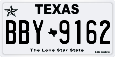 TX license plate BBY9162