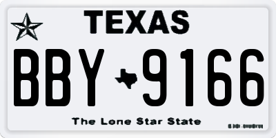 TX license plate BBY9166