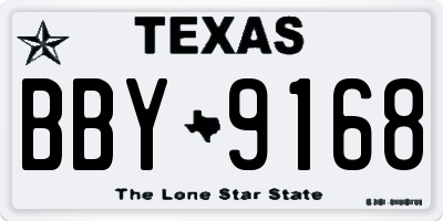 TX license plate BBY9168