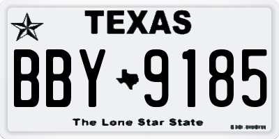 TX license plate BBY9185