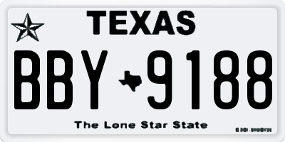 TX license plate BBY9188