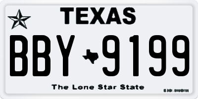 TX license plate BBY9199
