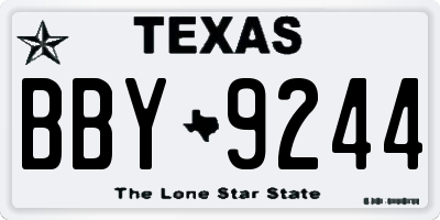 TX license plate BBY9244