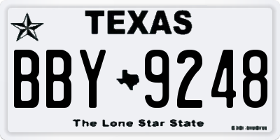 TX license plate BBY9248