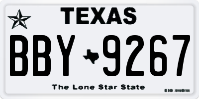 TX license plate BBY9267