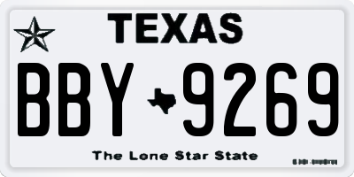 TX license plate BBY9269