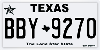 TX license plate BBY9270