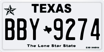 TX license plate BBY9274