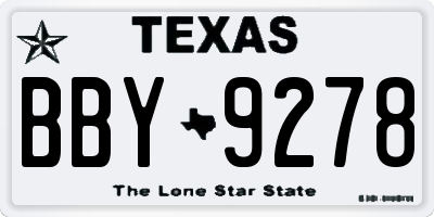 TX license plate BBY9278