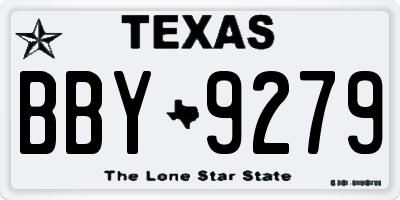 TX license plate BBY9279