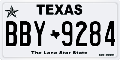TX license plate BBY9284