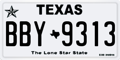 TX license plate BBY9313