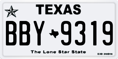 TX license plate BBY9319