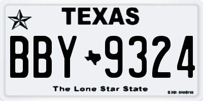 TX license plate BBY9324