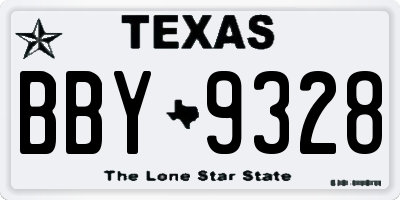 TX license plate BBY9328