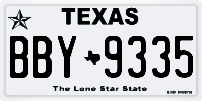 TX license plate BBY9335