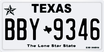 TX license plate BBY9346