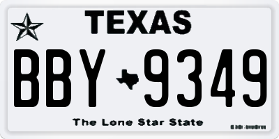 TX license plate BBY9349