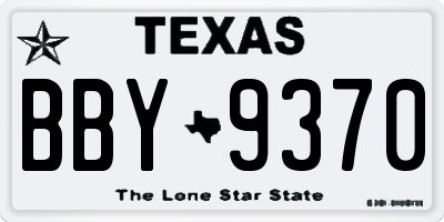 TX license plate BBY9370