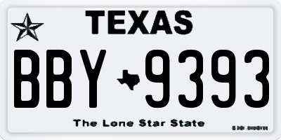 TX license plate BBY9393