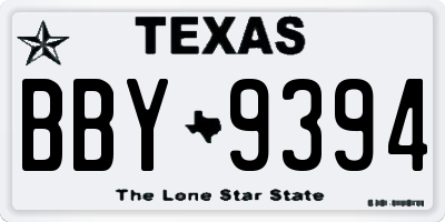 TX license plate BBY9394