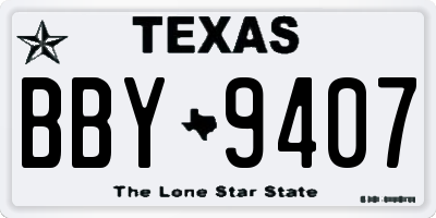 TX license plate BBY9407