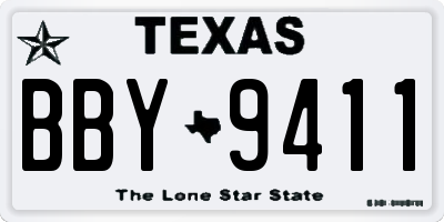 TX license plate BBY9411