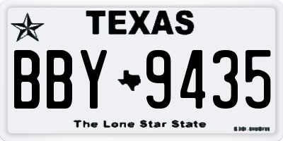 TX license plate BBY9435
