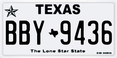TX license plate BBY9436