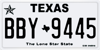 TX license plate BBY9445