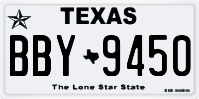 TX license plate BBY9450