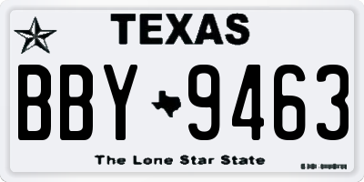 TX license plate BBY9463