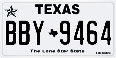 TX license plate BBY9464