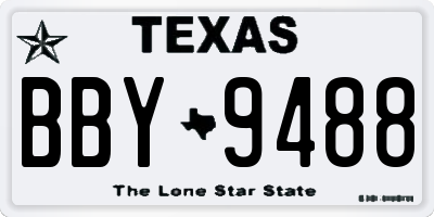 TX license plate BBY9488