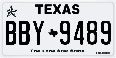 TX license plate BBY9489