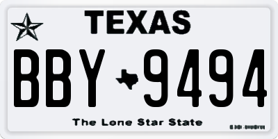 TX license plate BBY9494