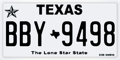 TX license plate BBY9498