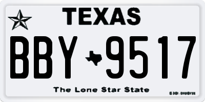 TX license plate BBY9517