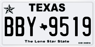 TX license plate BBY9519