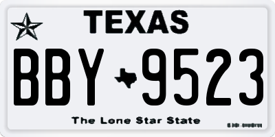 TX license plate BBY9523