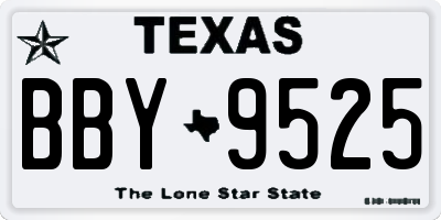 TX license plate BBY9525