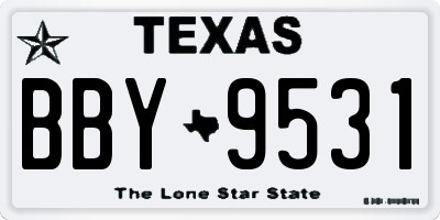 TX license plate BBY9531