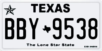TX license plate BBY9538