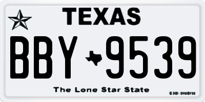 TX license plate BBY9539