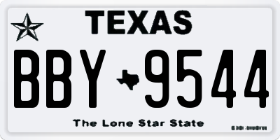 TX license plate BBY9544