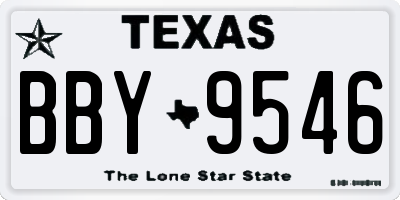 TX license plate BBY9546